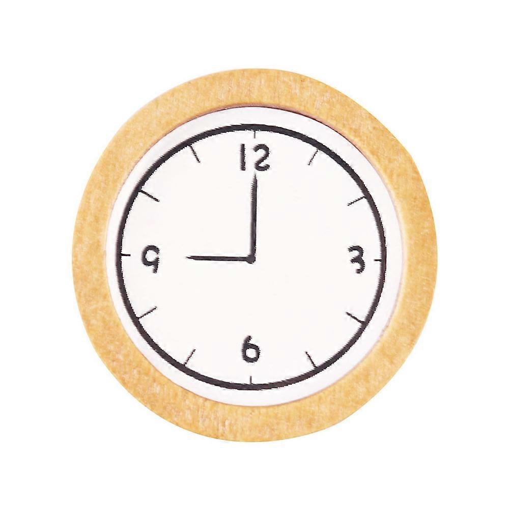 Dollhouse Clock Mini House Adornment Creative Design Mini House Accessory Yellow Color 1Set