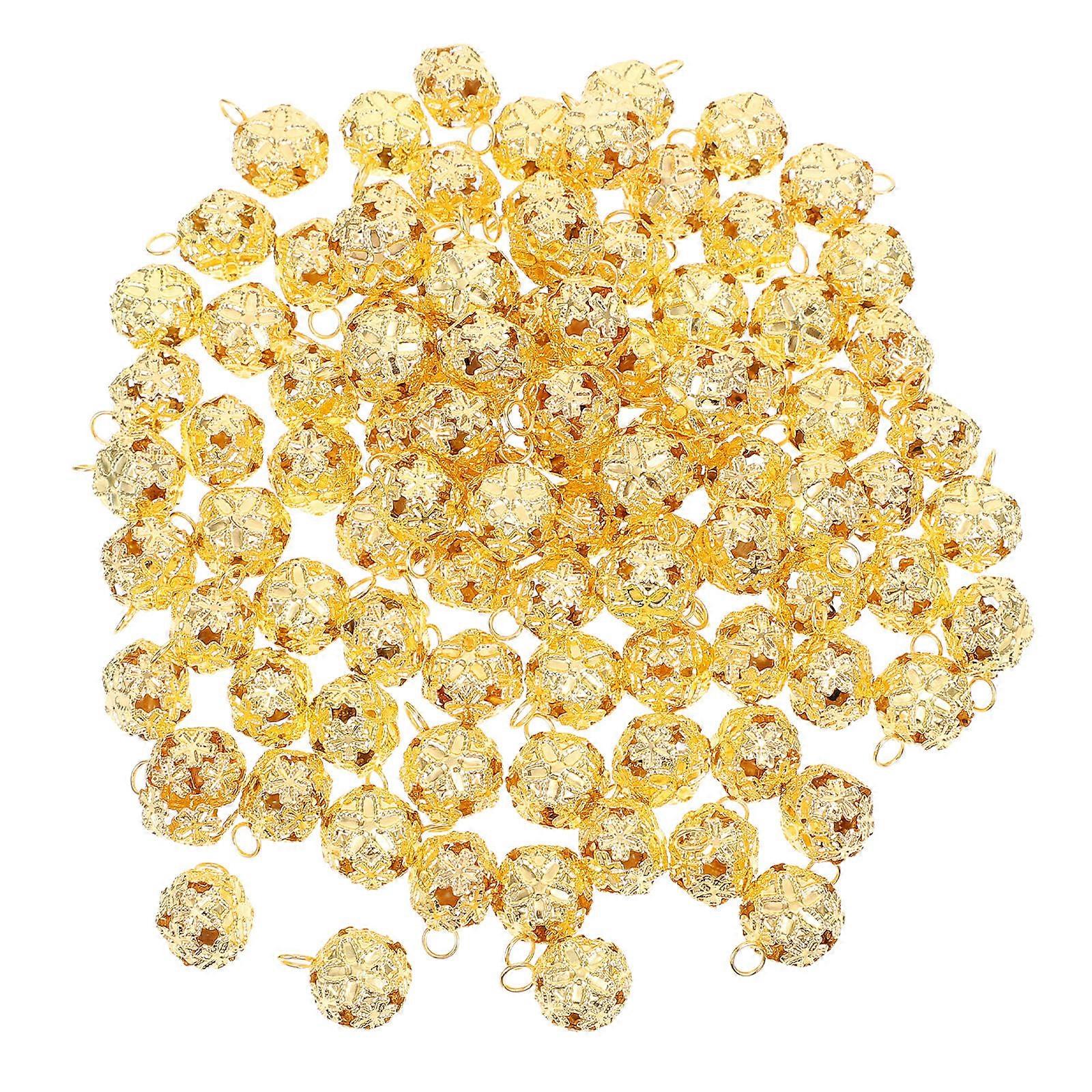 Clochettes en fer, 100 pendentifs en forme de cloche dorée, en fer résistant, pour décorer et apporter une touche festive.