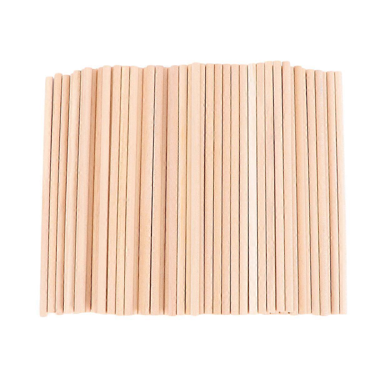 100 adet Ahşap Yuvarlak Dübel Çubukları Ağaç İşleme DIY Yapı Modeli Oyuncak Yapımı Malzemeleri için El Sanatları Çubukları 15 x 0.5cm Set başına 50 adet