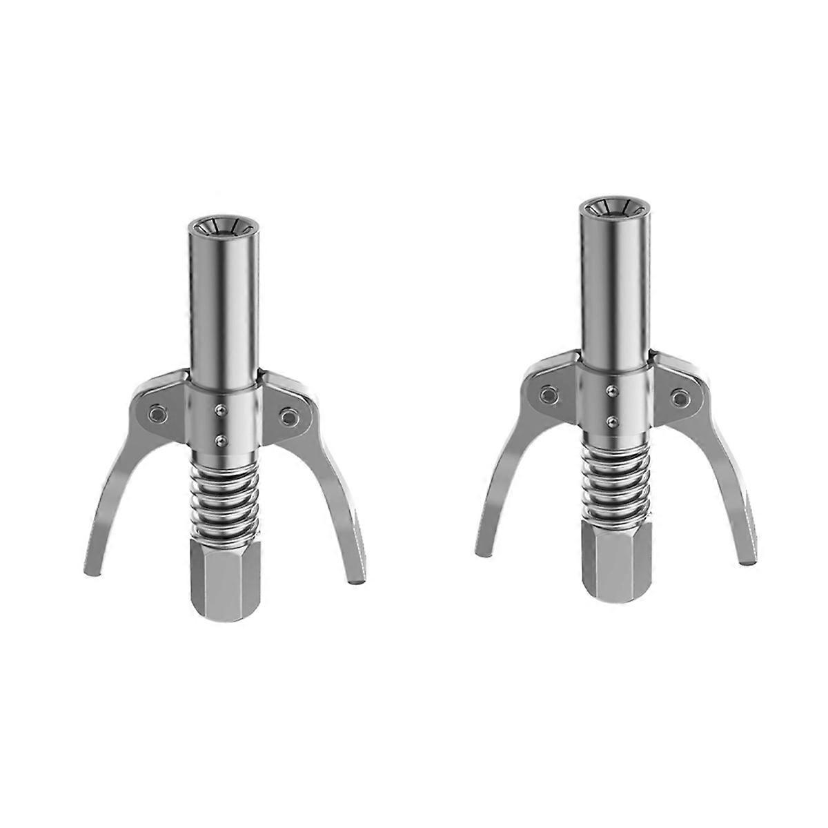 2X 10000PSI Grease Tool Coupler Double Handle Stainless Oil Injector Nozzle Heavy-Duty Quick Lock NP