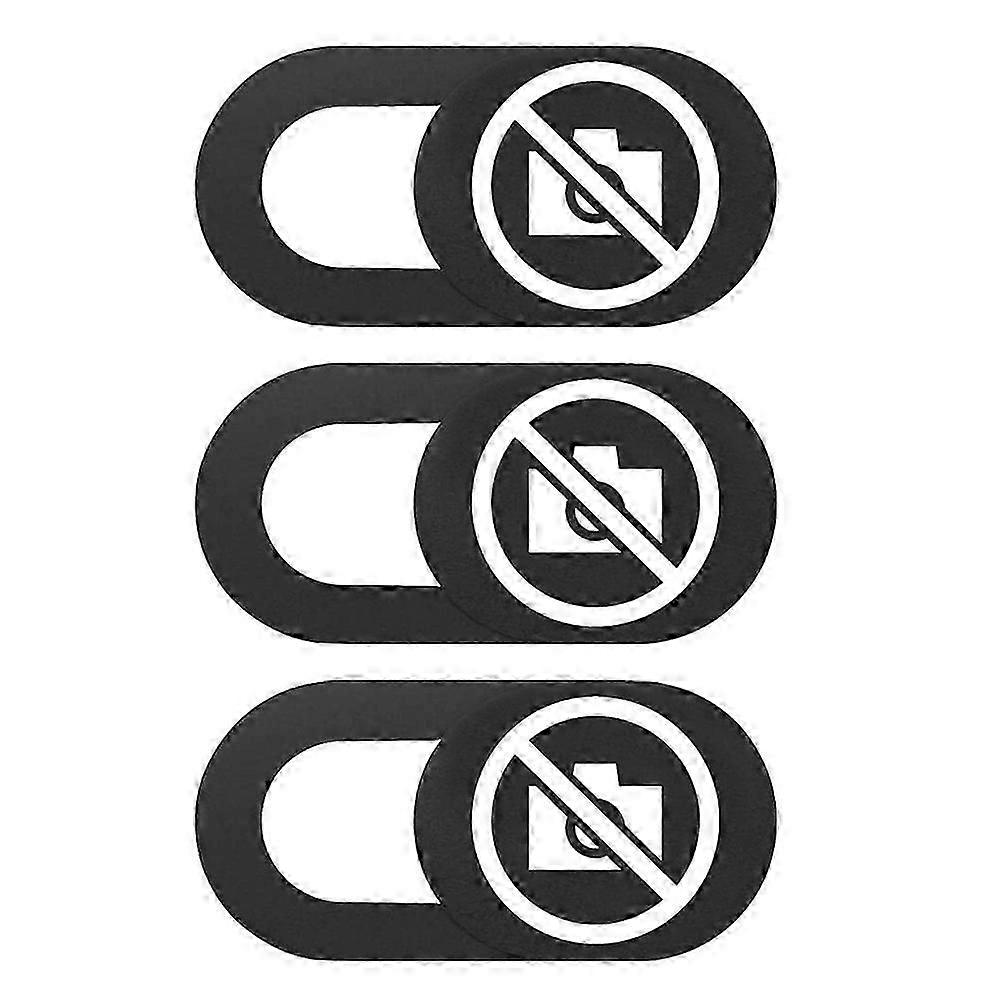 PCカバースライダーウェブカメラプライバシーニーズ.7x1.2cmブラック3個