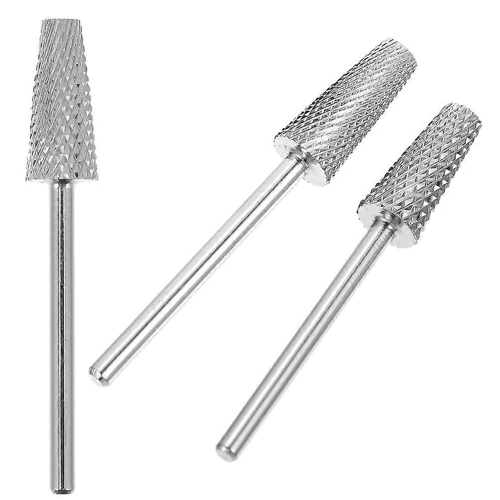 Practical Nail Drill Bits for Women with Cone Shaped Design Portable and Durable 3pcs for Home Nail