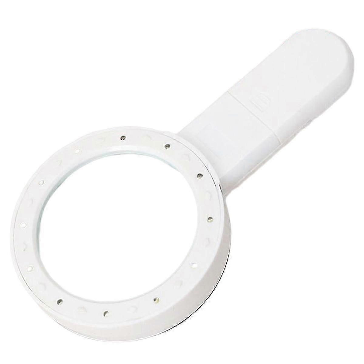 30X Magnifier Handheld Lighted Magnifying Glass Portable Double Glass Lens Magnifier 12 LED Light for Reading Book/Map