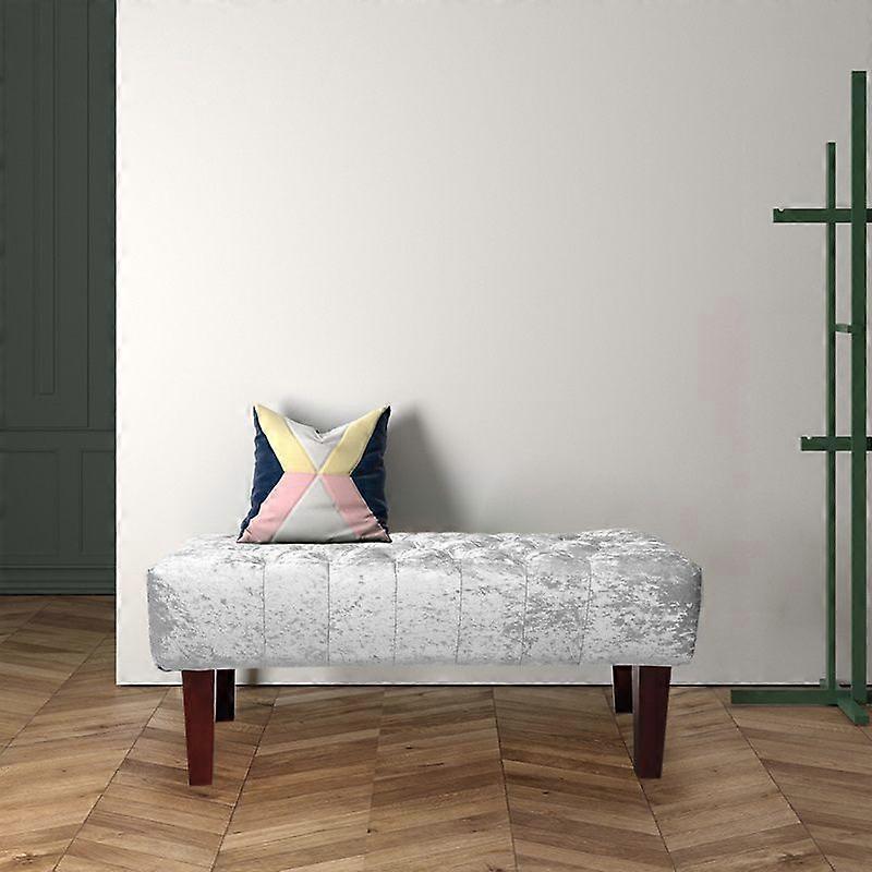 Ottoman Padded Luxurious Ice Velvet Bench