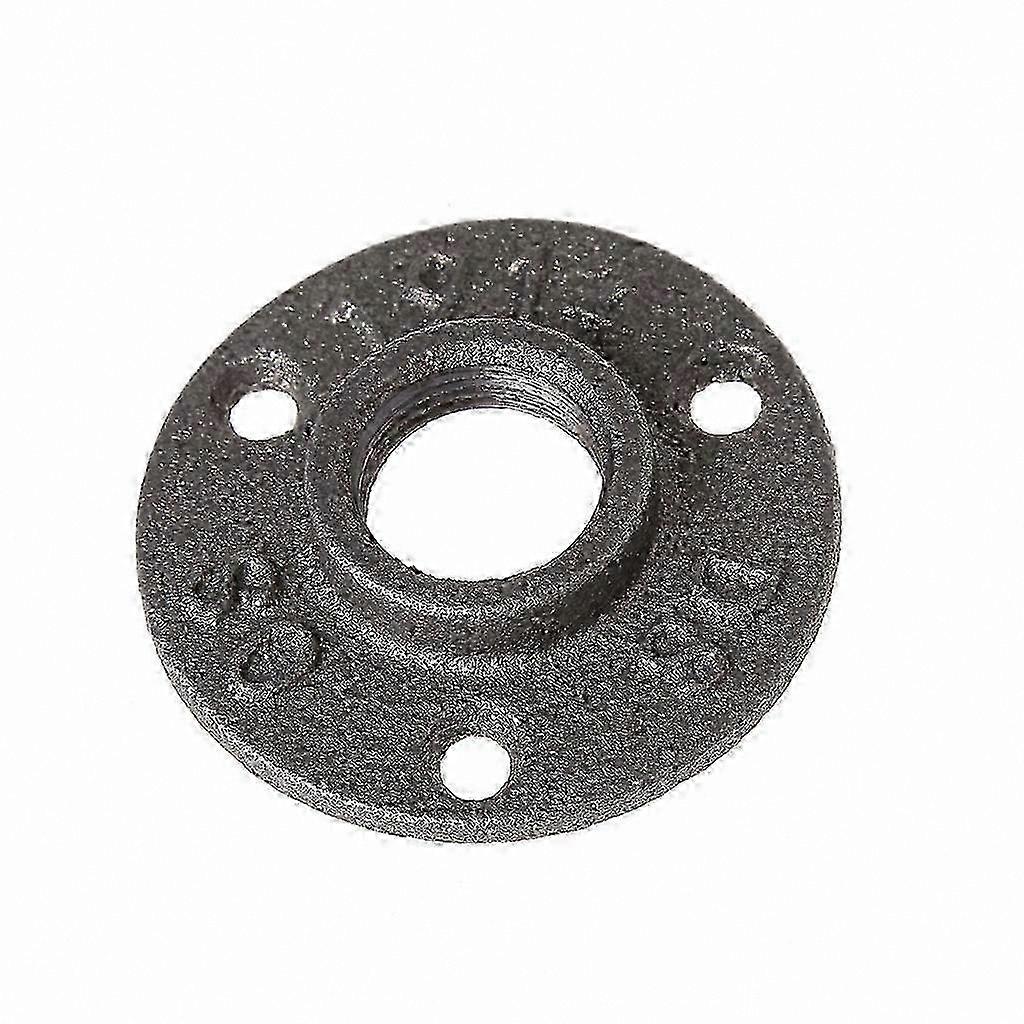 Black Iron Pipe Wall Mount Flange with 3/4" Threaded Connection for Floor Installation