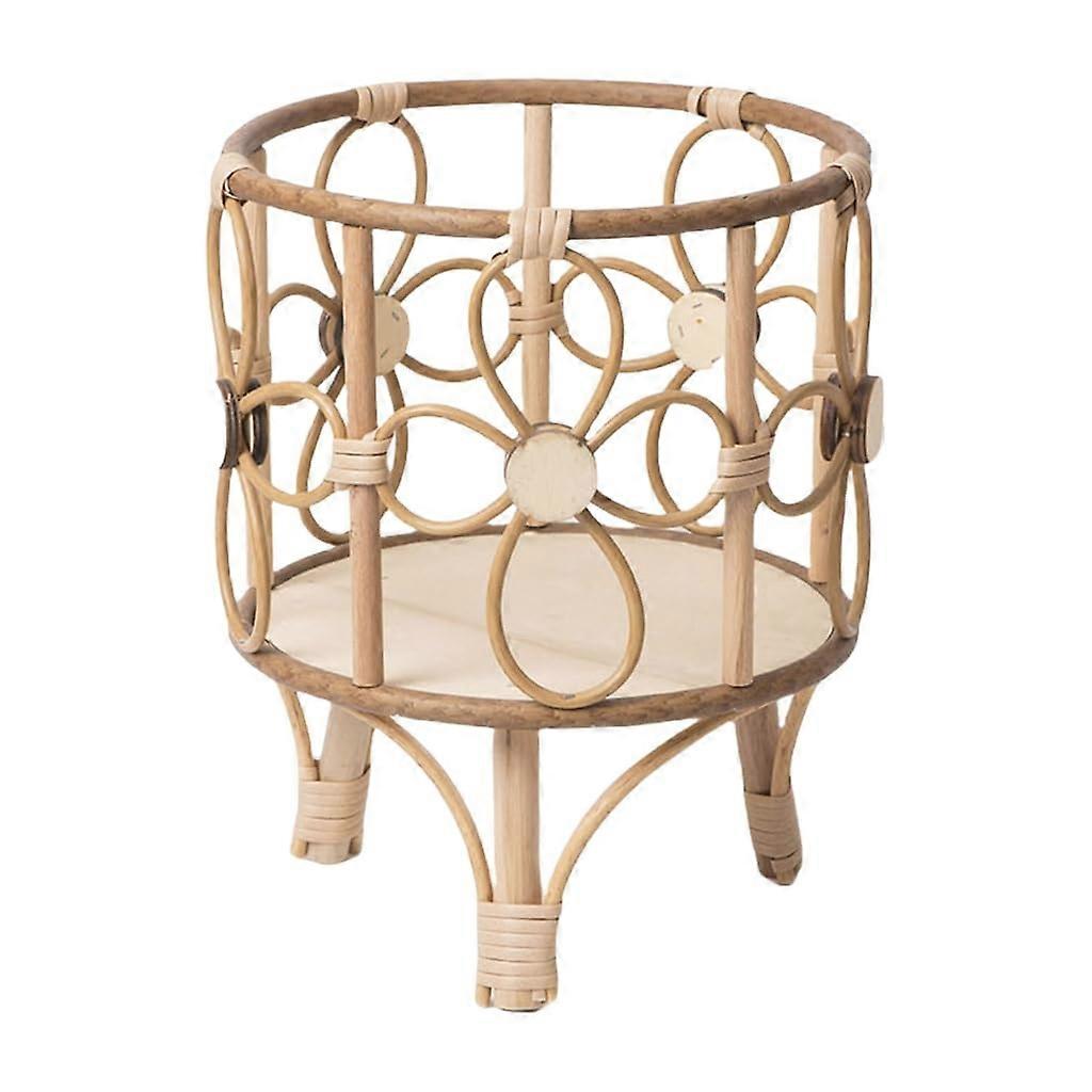Flower Pots Stand Rattan Weaver Pots for Plants Flower Raisers Rattan Shelf Restaurant Pots Round Balcony Indoor Large