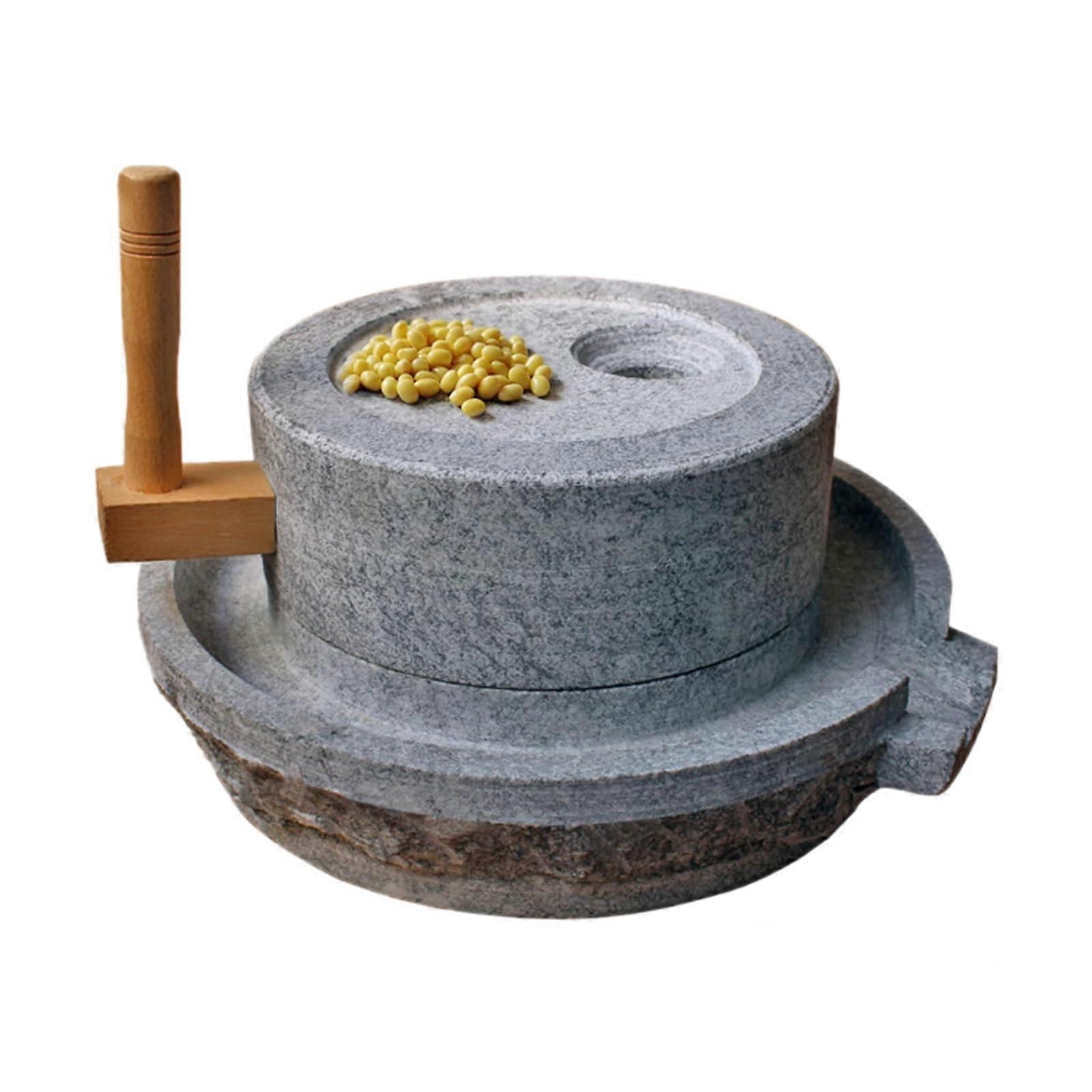 Manual handcrafted stone mill for home use, detachable vintage grain mill, 25cm/9.8in