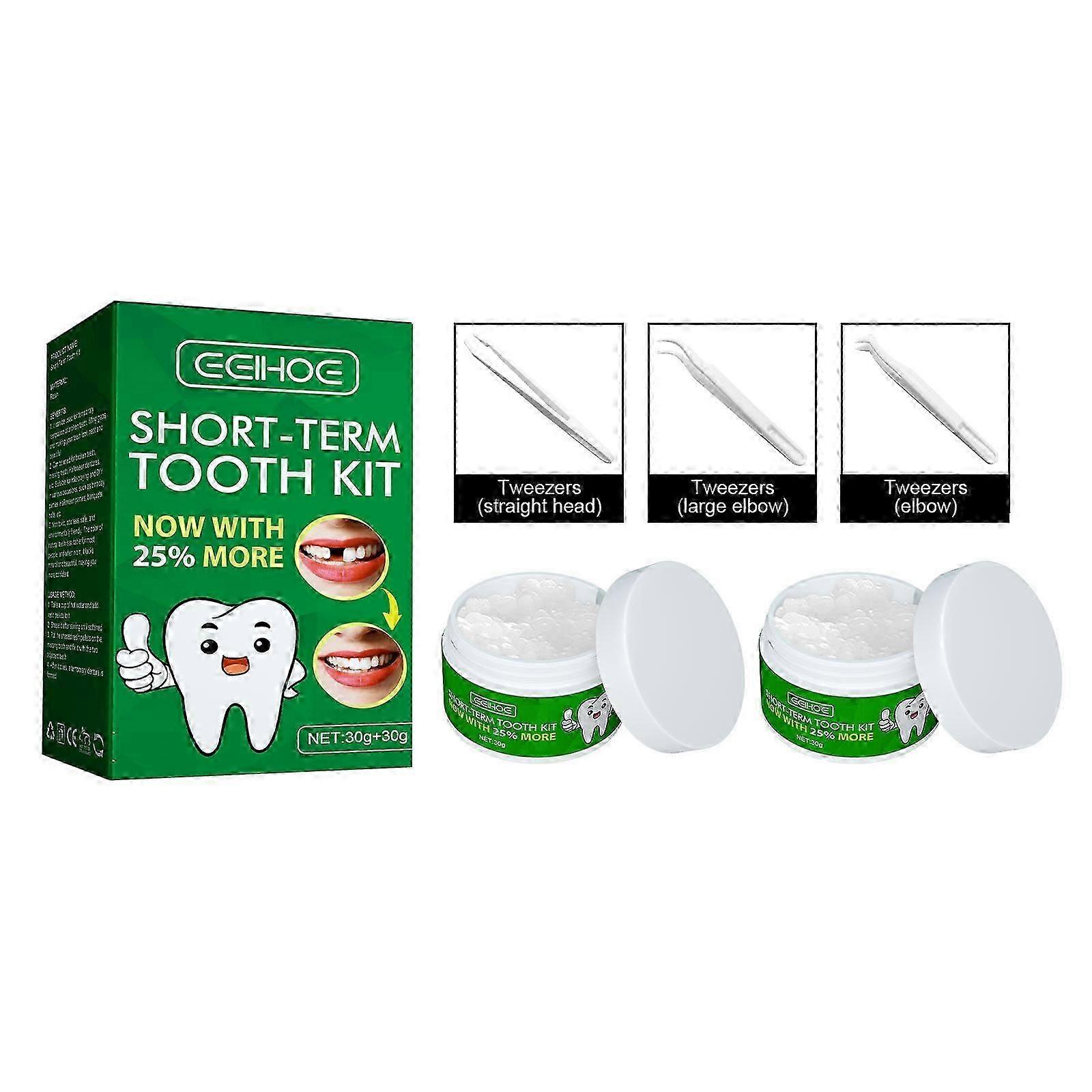 Temporary Tooth Repair Kit Includes Dental Glue & Forceps for Quick Fixes