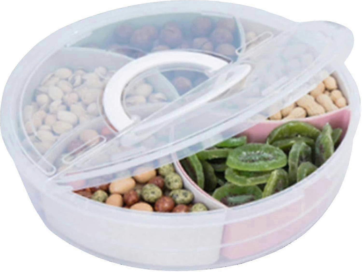 Handheld Dried Fruit Tray with lid, Sealed Box with lid, Snack Box, Candy Box, Food Storage Box, Divided Fruit Tray