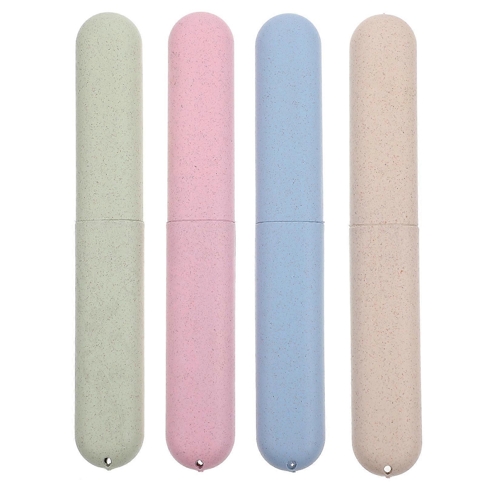 Plastic Toothbrush Case 4Pcs Multi-Purpose Travel Wash Containers Assorted For Daily Use Storage