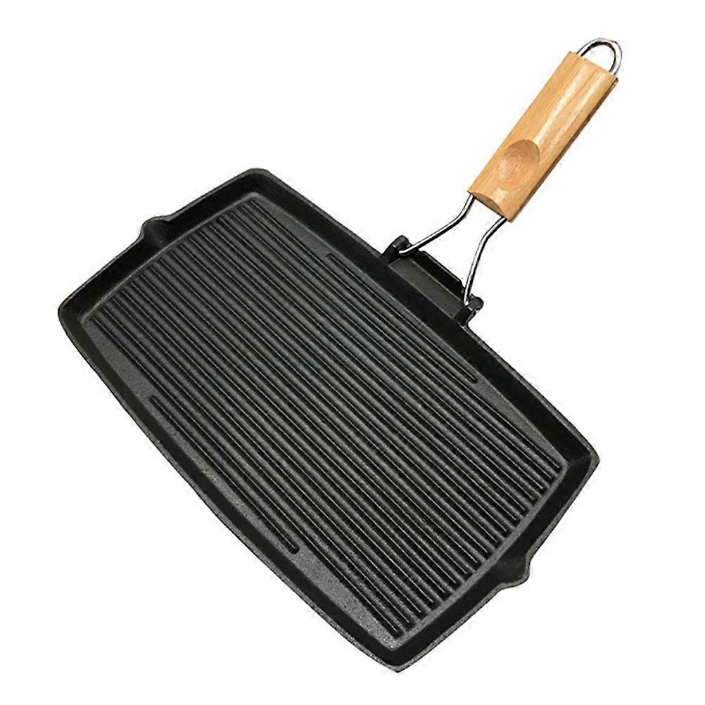 Black Non-Stick Frying Pan for Kitchen Use with Hanging Hole and Folding Handle Made of Synthetic