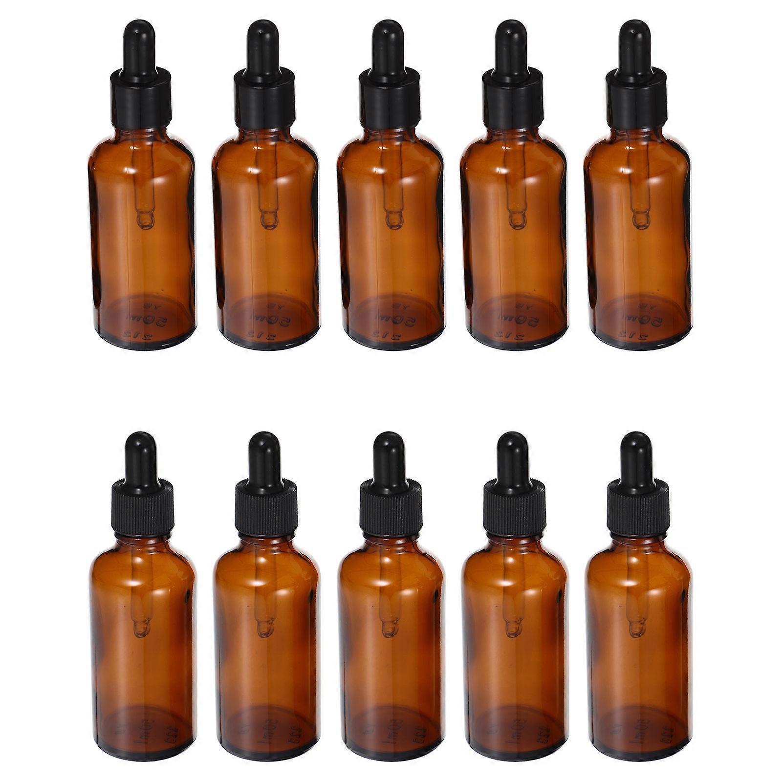 10pcs Essential Oil Bottles Multipurpose Glass Sub Bottles Light Blocking