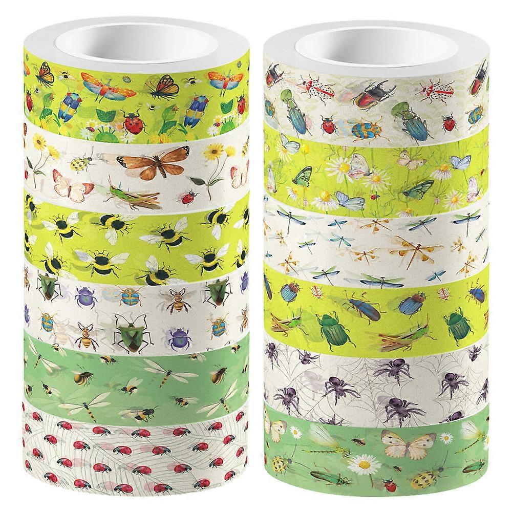 Insect Themed Transparent Washi Tape for Scrapbooking 12 Rolls DIY Crafts Tape