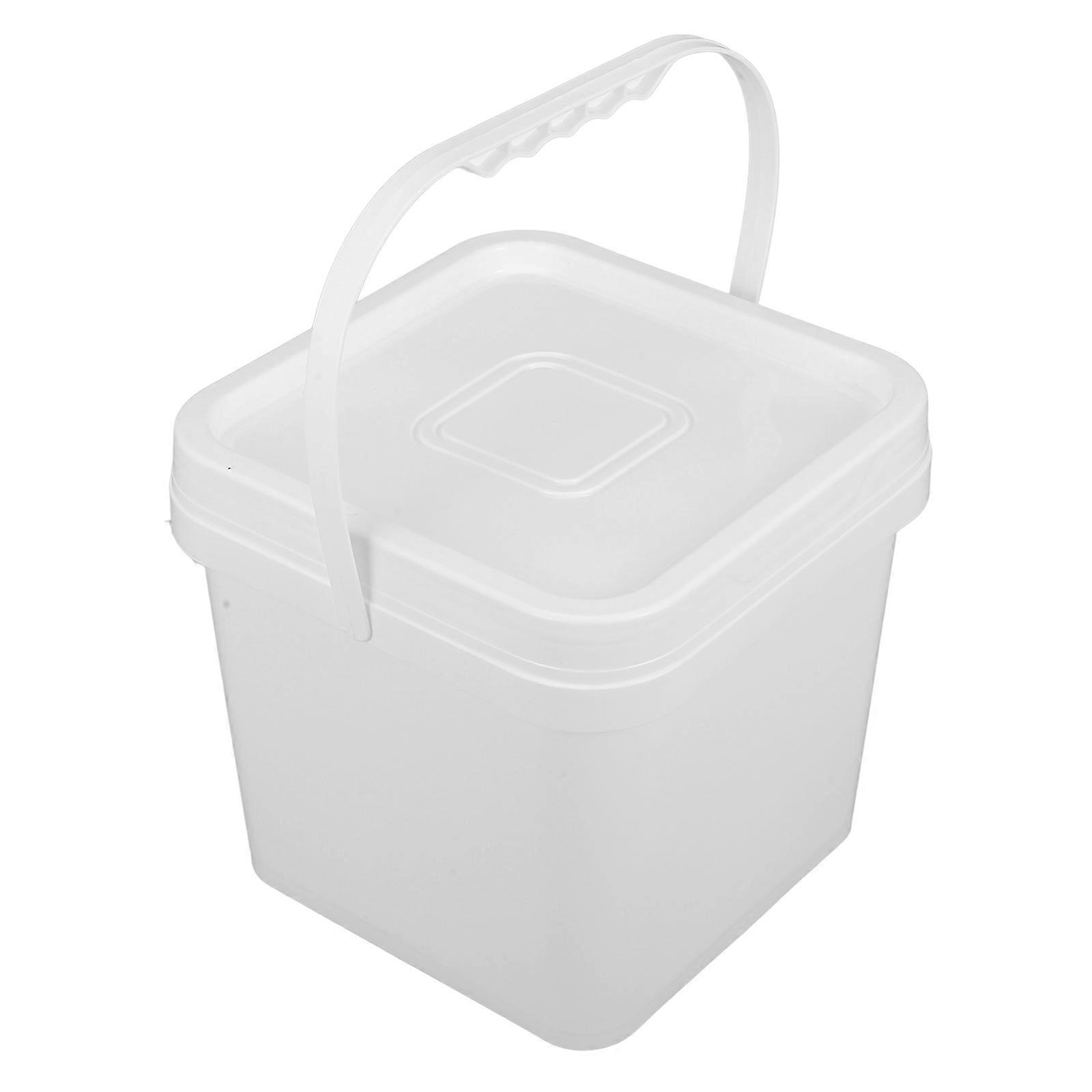 Pigment Bucket with Lid   Square Paint Storage Container for Industrial Use, White