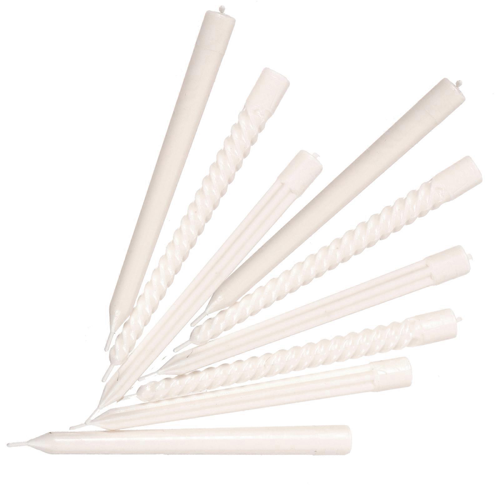 Mini House Scene Layout Prop 9Pcs Simulate Candle Models for New Year Decor with White Plastic Material