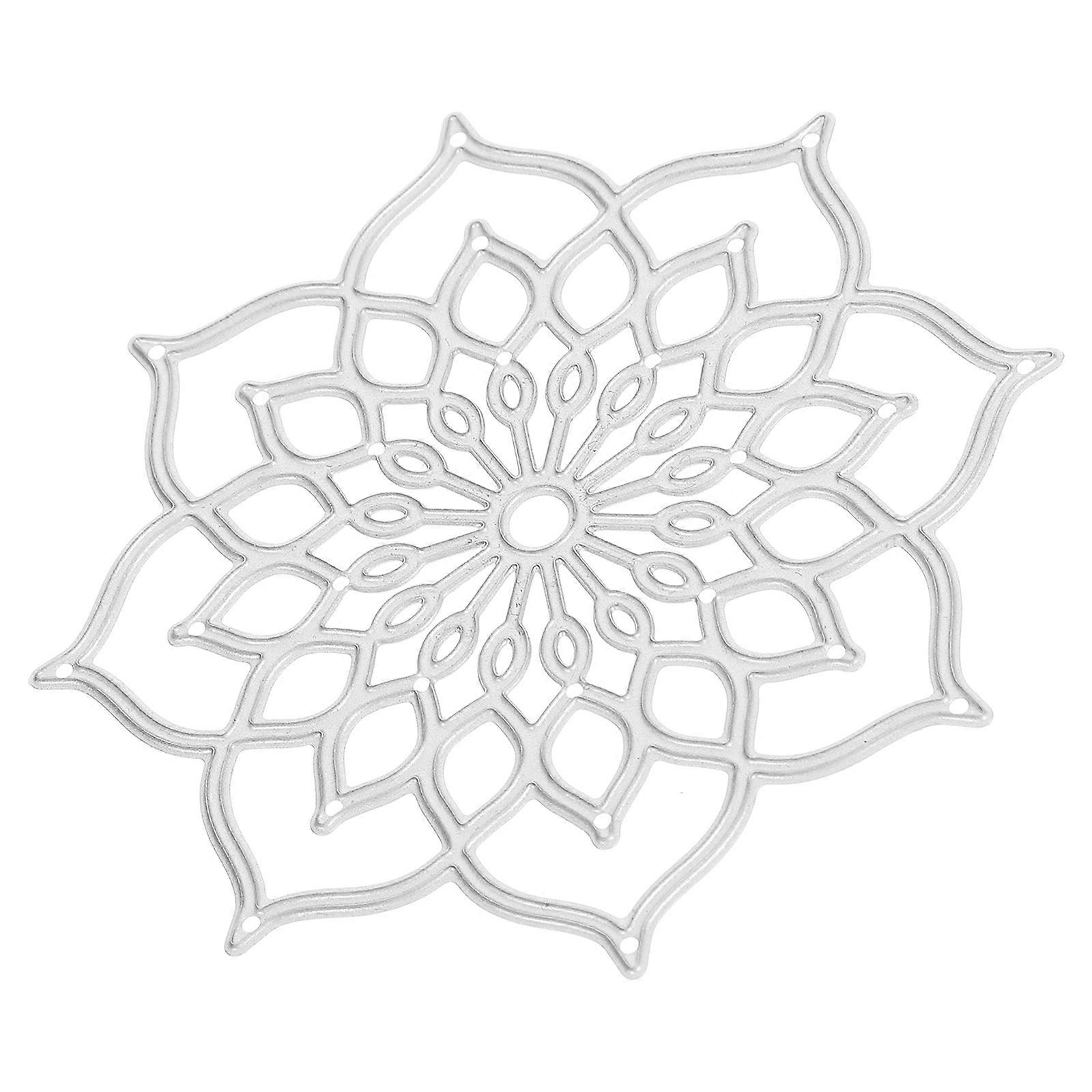 Durable Silver Cutting Dies Flower Design For Paper Card Embossing 3.34X3.34X0.04IN 1Set