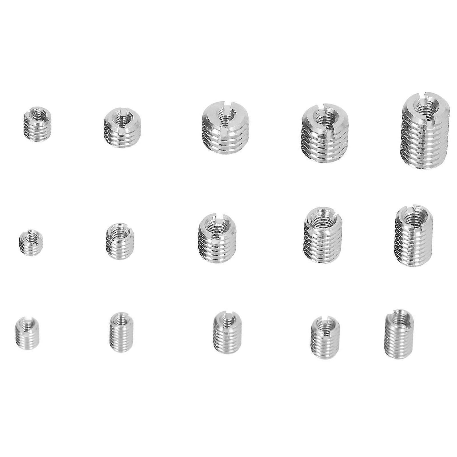 75PCS Threaded Insert Stainless Steel Silver Wear Resistant M3 M4 M5 Internal Thread Nut Kit 