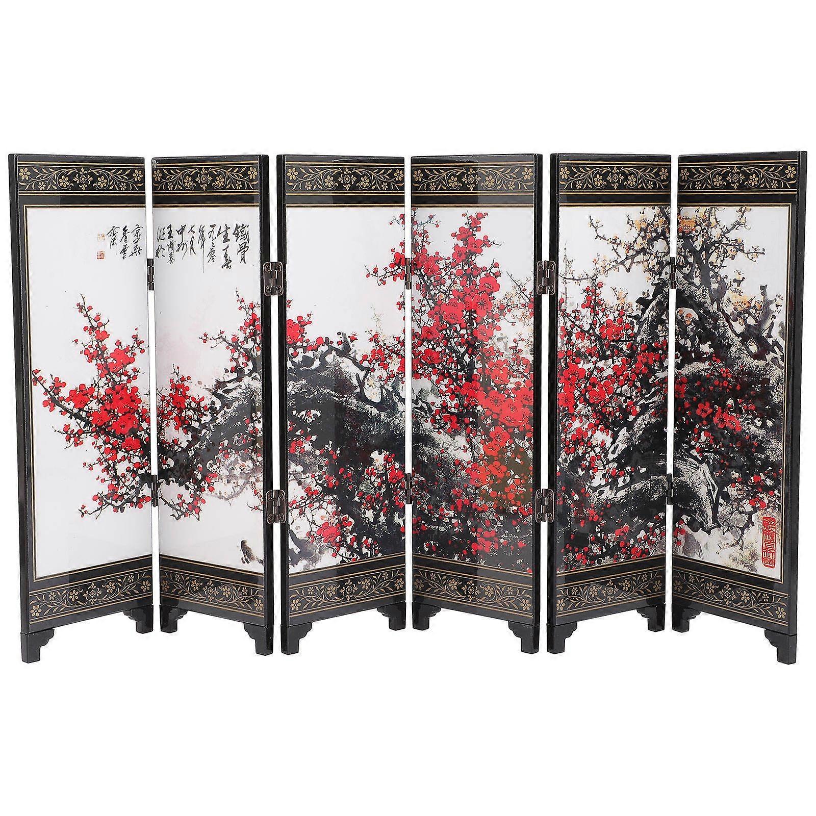 Mini Screen Toy Model Decorative Tabletop Screen For Business Partners Assorted Color Wooden Material 1 Set