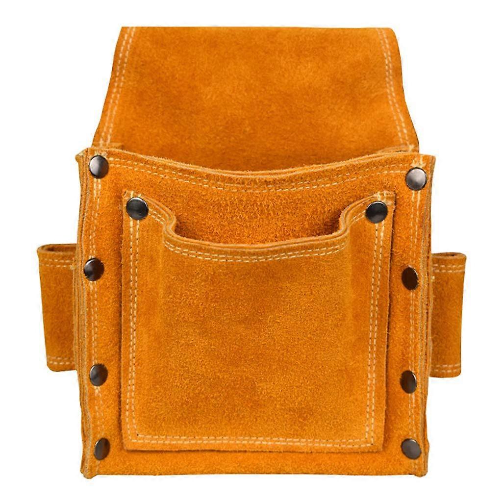 Electrician Tool Belt Pouch - Leather Repair Tool Holder with Multiple Pockets and Durable Storage for Electricians