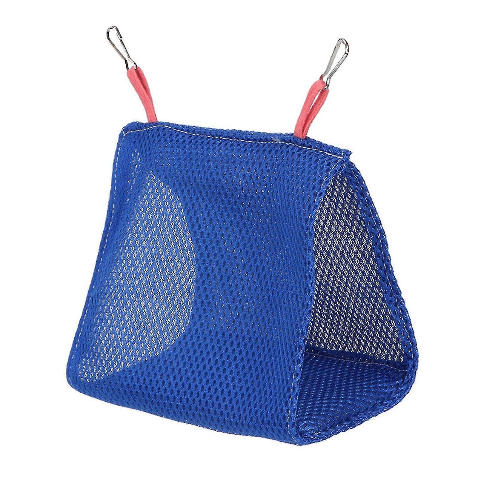 Breathable Mesh Hamster Hammock Bed & Toy Cage for Pets - Summer Blue Hanging Resting Space for Birds & Parrots