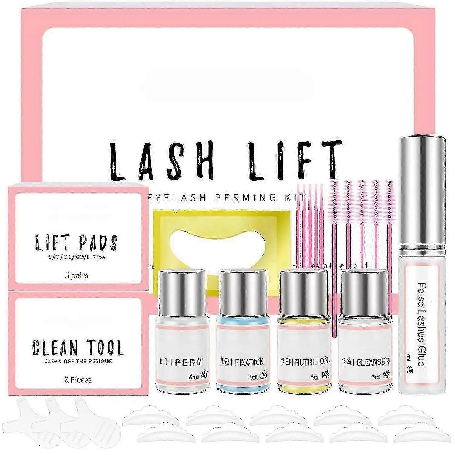 Lash Lift Kit, Professional Semi-Permanent Curling Eyelash Perm Kit Suitable for Salon & Home Use, Professional Eyelash Curling Lash Extension Set