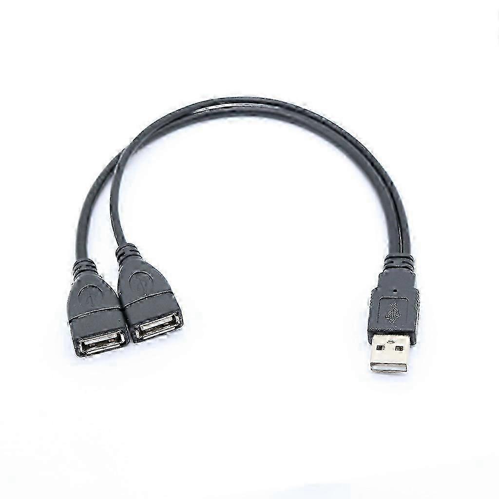 USB Splitter Y Cable for Dual Charging, Data Sync - 30cm High-Speed USB A Male to Female Extender