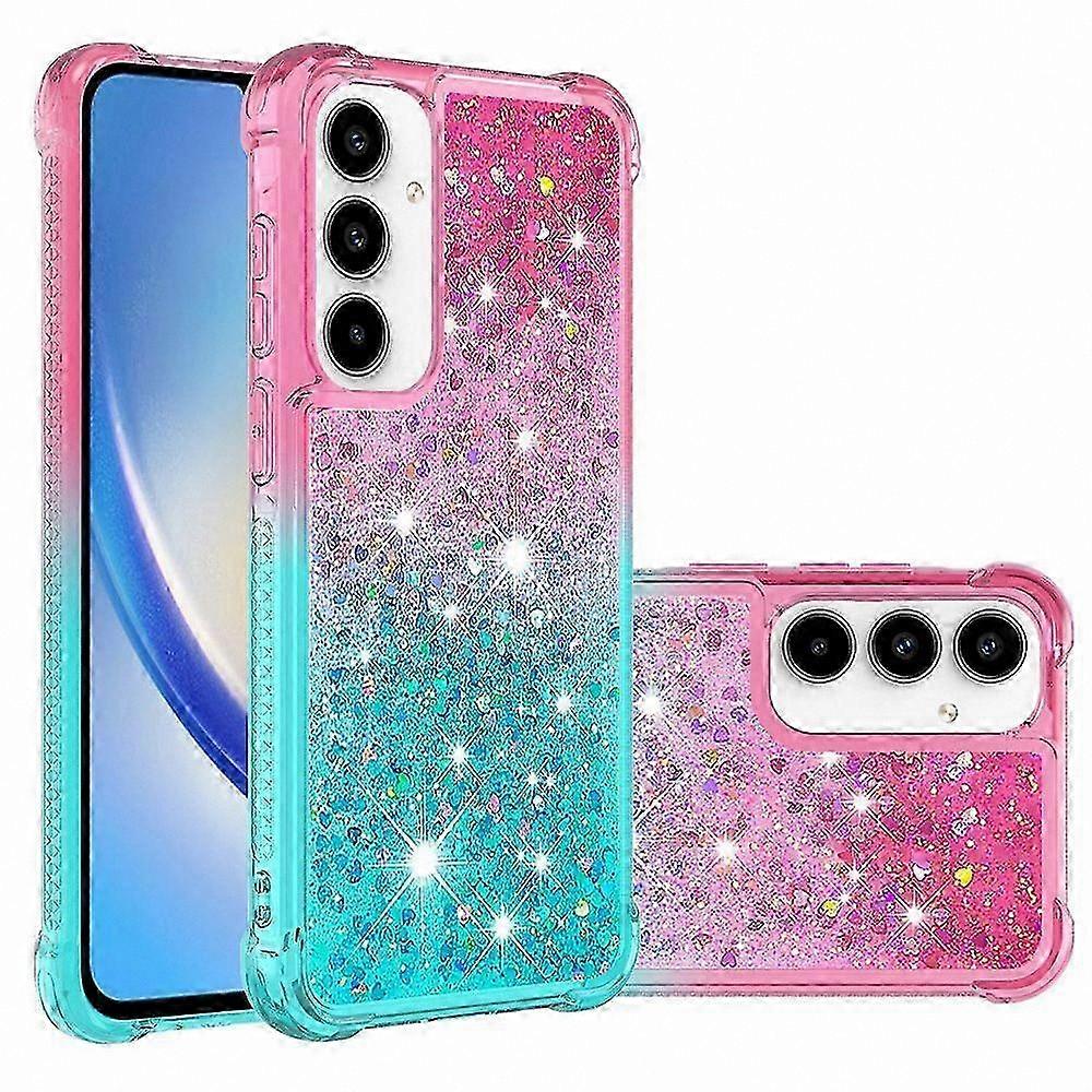 Liquid Glitter Bling Case for Galaxy A55 - Shiny Crystal Flow Cover with Clear Bumper Protection Moving Sparkle Design