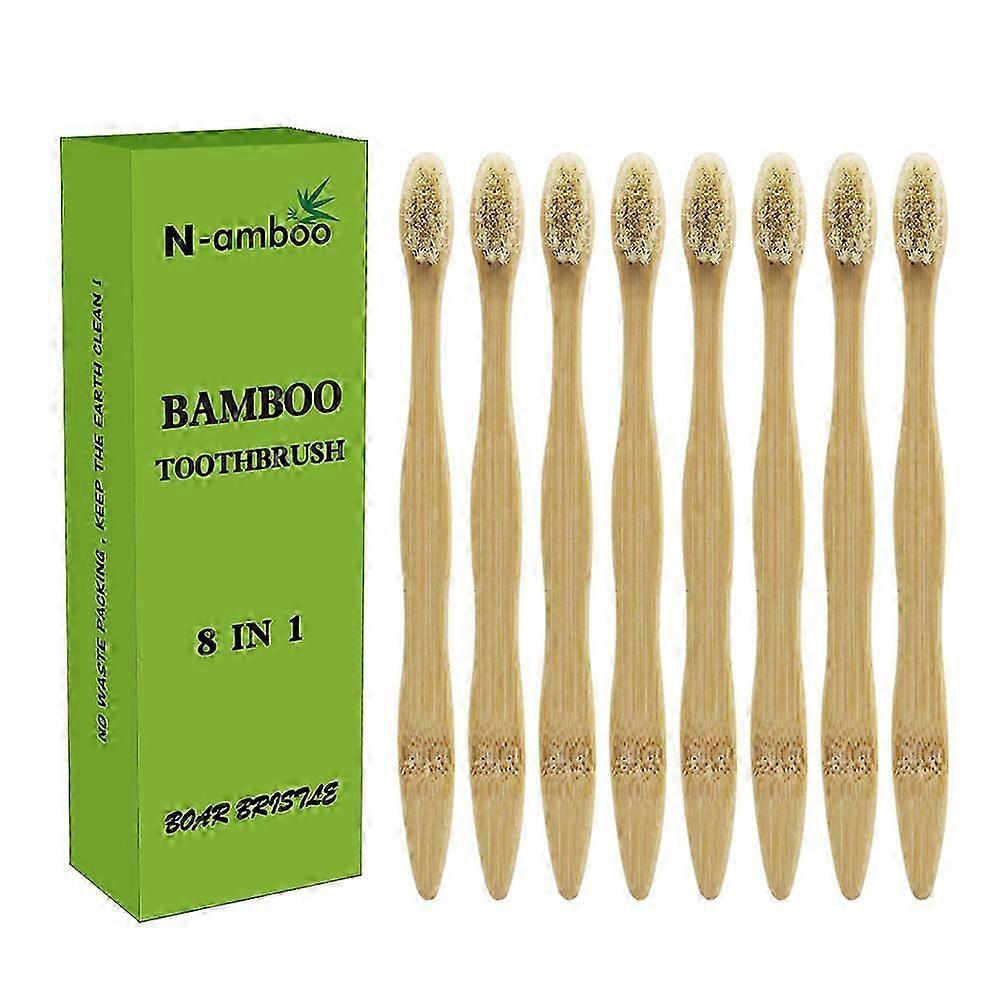 Setole di cinghiale Spazzolino da denti medio Bamoo Spazzolino da denti 100% biodegradabile Spazzolino da denti Peli di cinghialeSpazzolini da denti