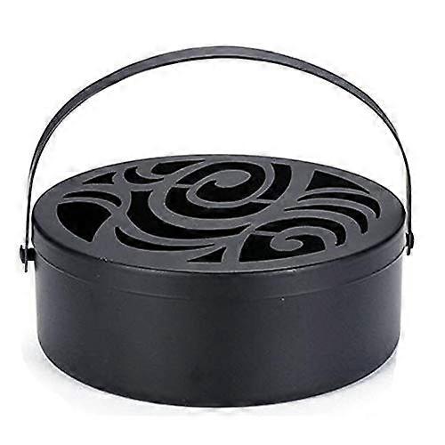 Metal Mosquito Coil Holder with Lid, Portable Insect Repellent Box for Home and Garden Use