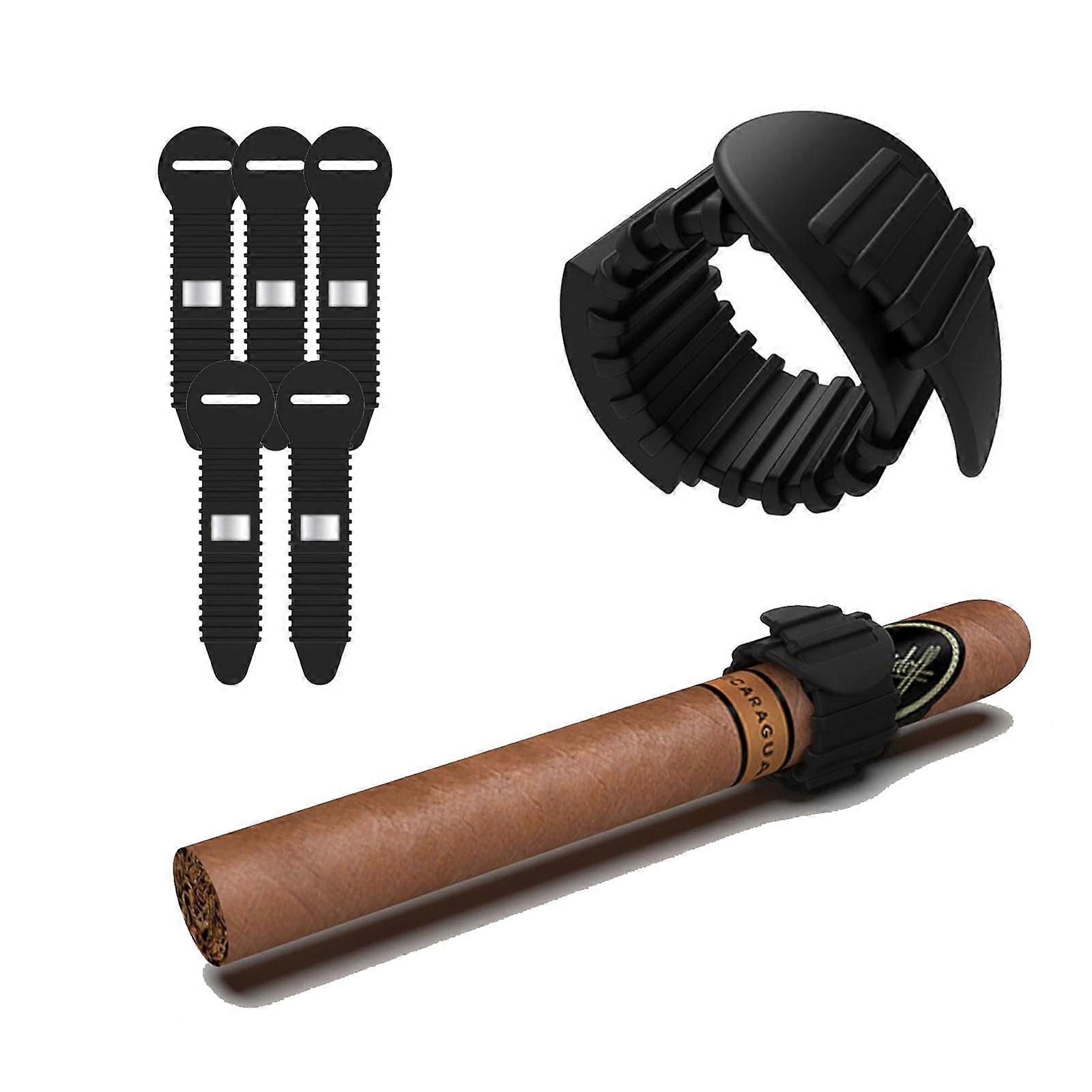 Magnetic Cigar Holder for Golf Cart, Adjustable Hands Clip 5pcs Black