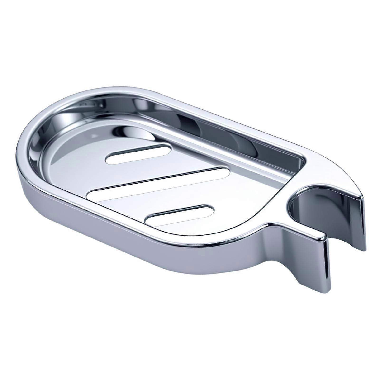 Clipon Shower Rail Soap Holder: Adjustable Soap Dish for 25mm Shower Pole RustResistant ABS Soap Tray with Grooved Drainage Design