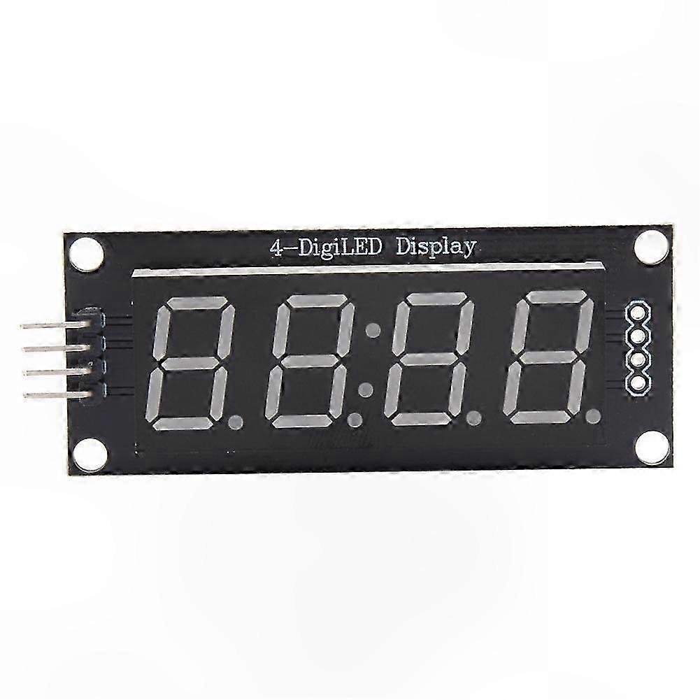 4-Digit 7-Segment LED Tube Module with TM1637 Library Compatibility for Arduino Projects Yellow Display