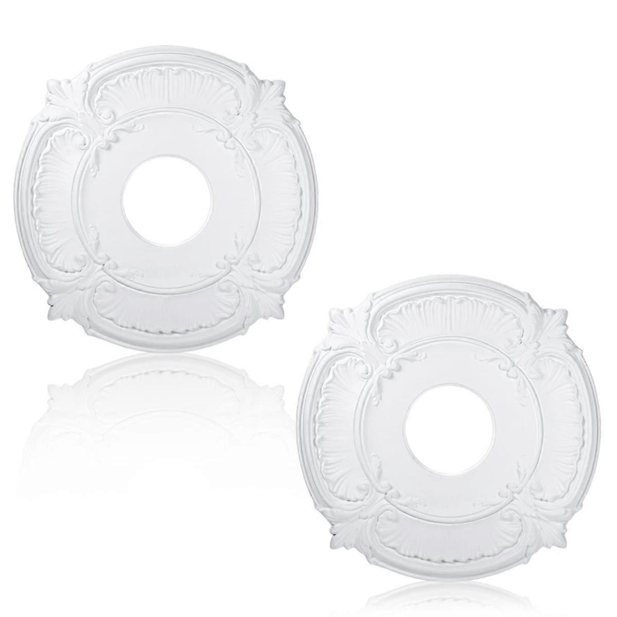 Improved Ceiling Decor: 2 Piece PU Ceiling Medallion for Fans & Light Fixtures