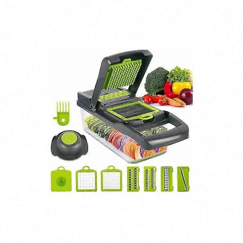 Multi-Function Manual Vegetable Cutter with Storage Box for Kitchen