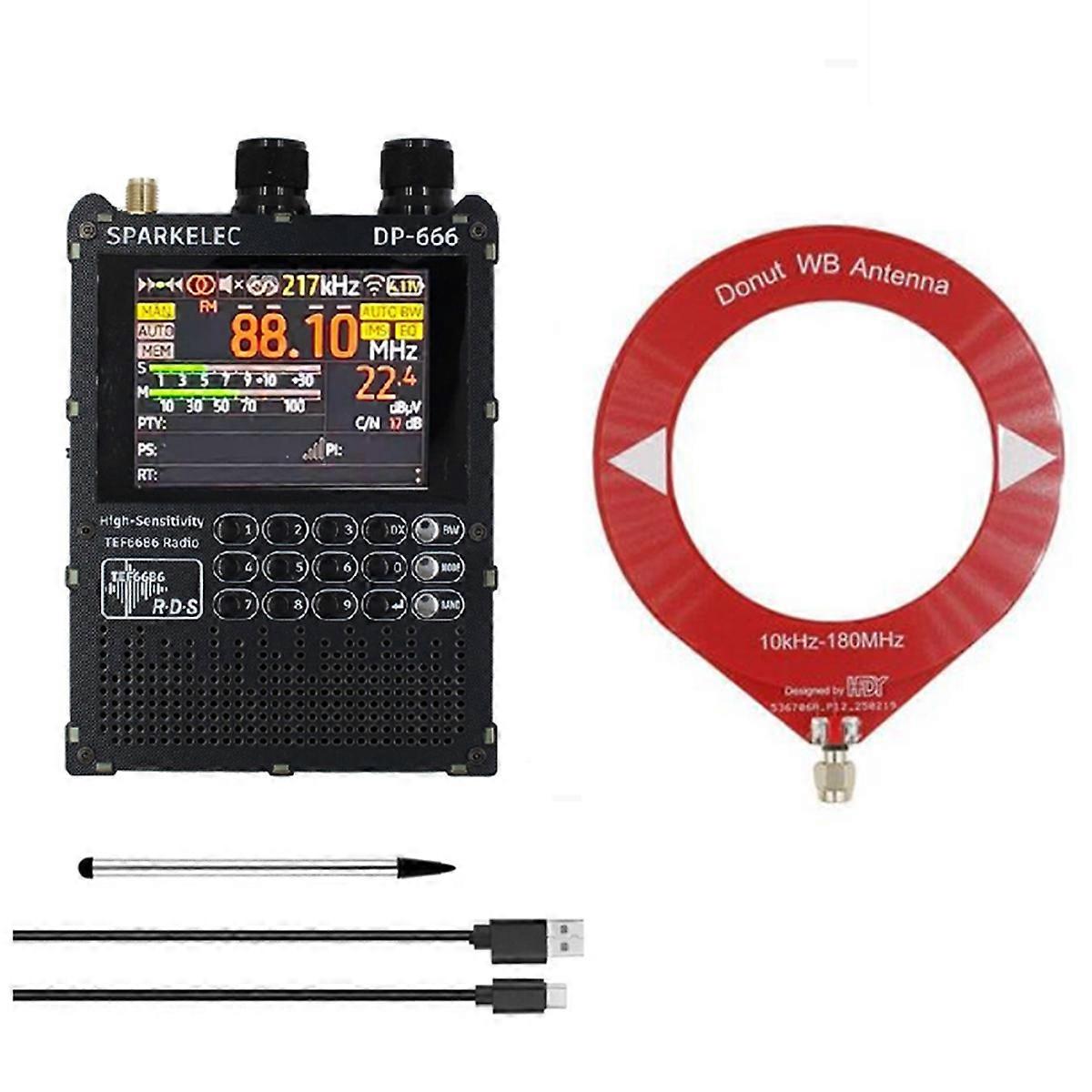 DP-666 TEF6686 Radio High Sensitivity Full Band Radio FM/LW/MW/SW ESP32 2.8inch IPS TouchScreen Sup