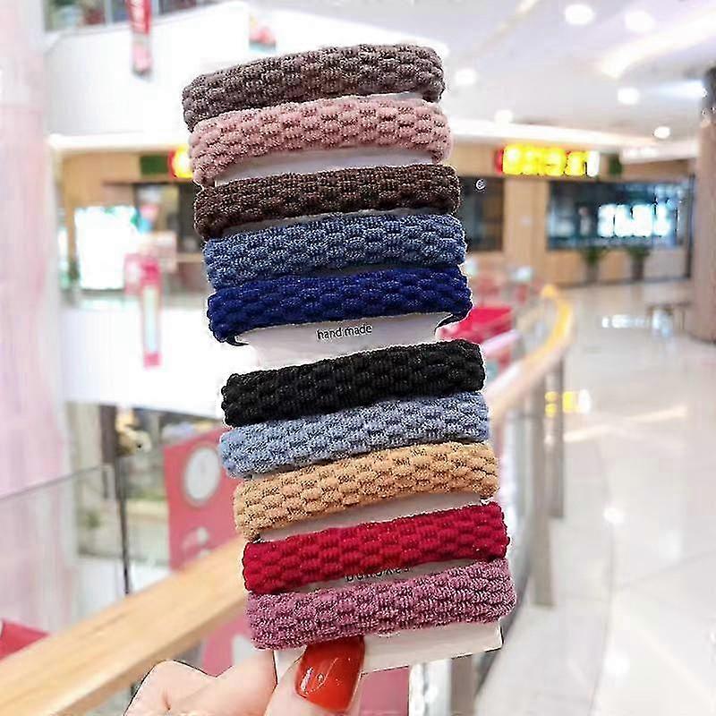 10Pcs γυναίκες missy βασικές ελαστικές ζώνες μαλλιών γραβάτες Scrunchie Ponytail κάτοχος λαστιχένια απλά εξαρτήματα κεφαλόδεσμων για
