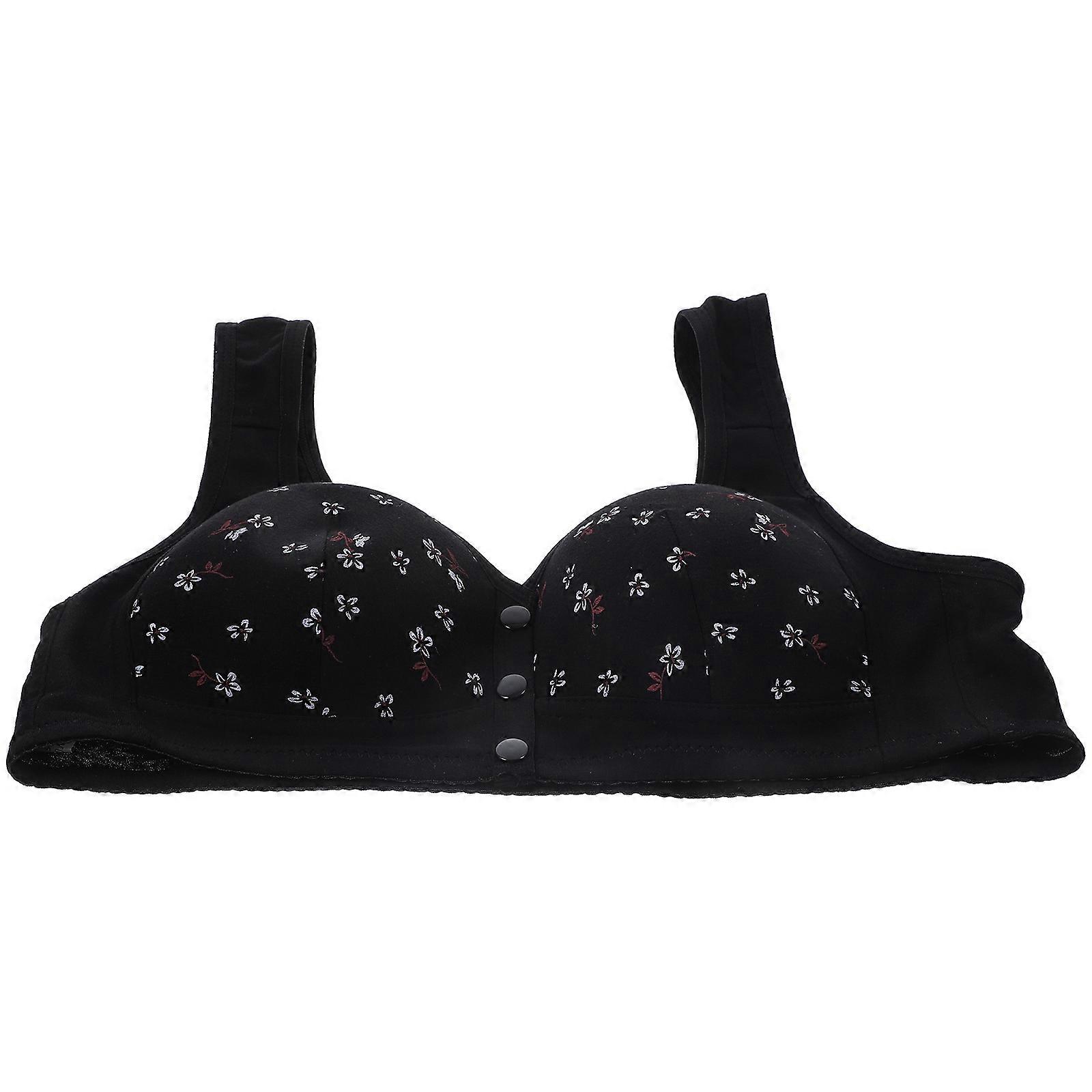 Comfortable Front Closure Bras for Women Made of Chinlon Black No Underwire Size Medium