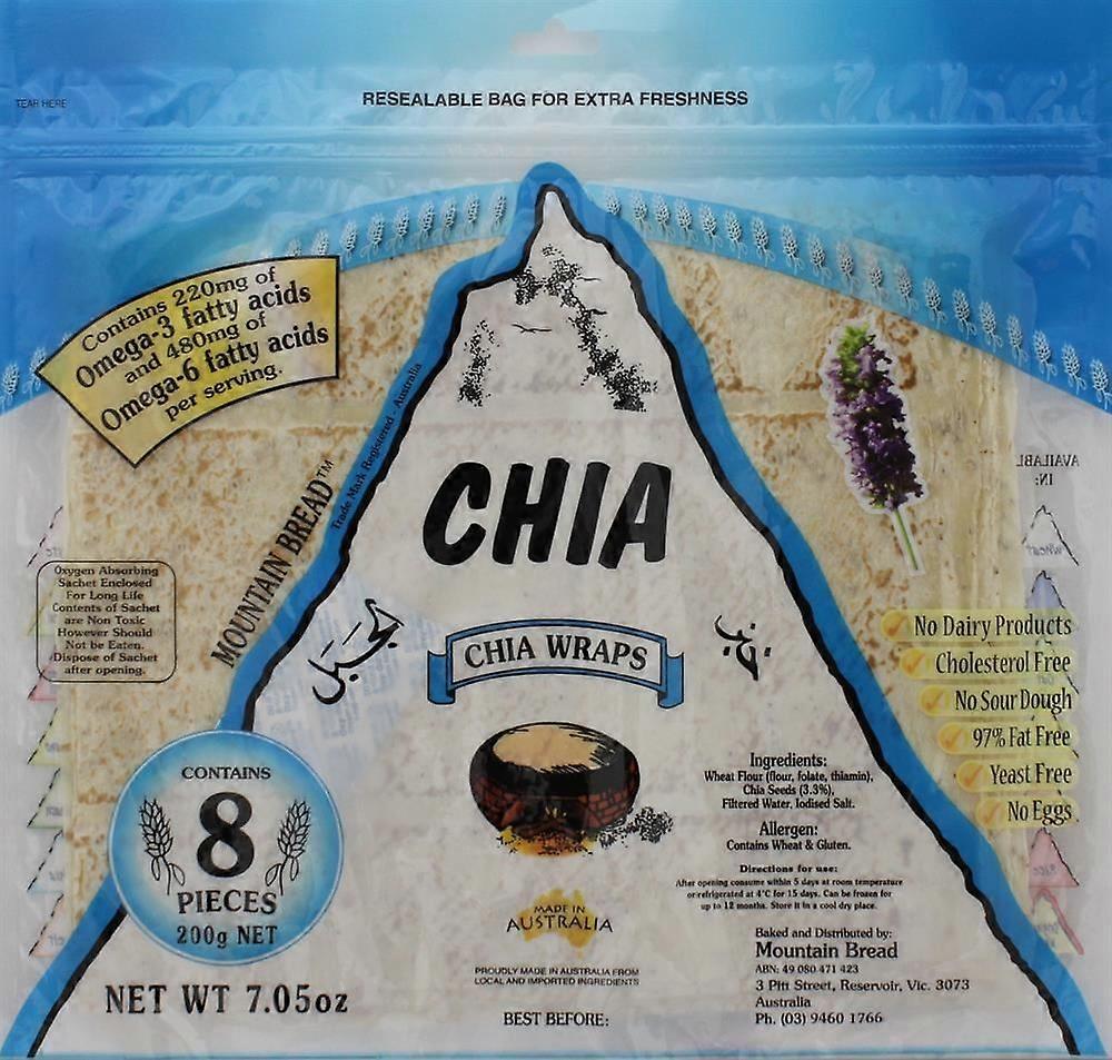 Mountain Bread Chia Wraps 200g - 3 Pack