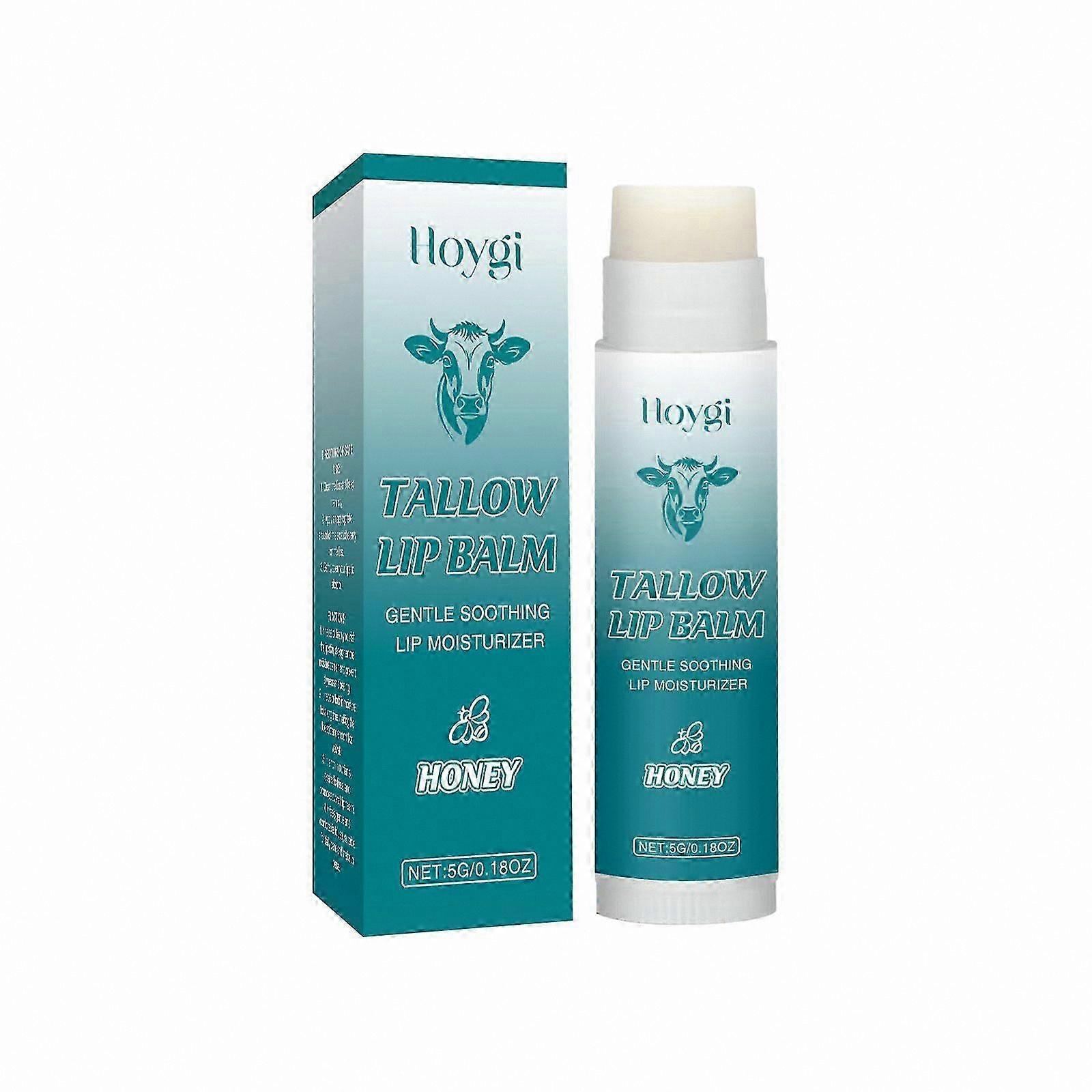 Natural Lip Balm with Grass-Fed Tallow and Beeswax for Hydrating Dry Lips