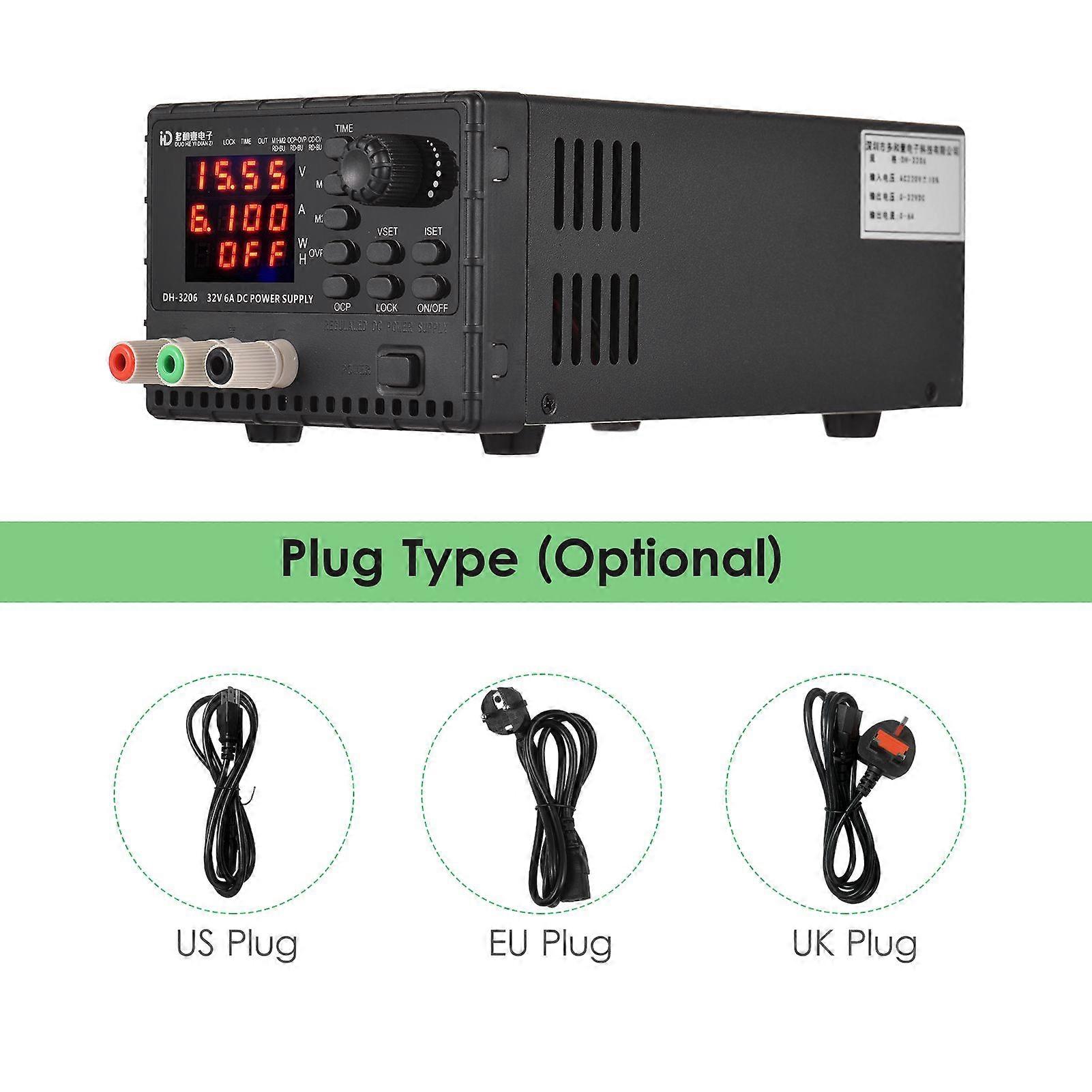 DH-3206 32V 6A DC Voltage-stabilized Source Mini Regulated Power Supply 4-Digit Digital Stabilized Voltage Supply with Memory & Timing Function OVP OC