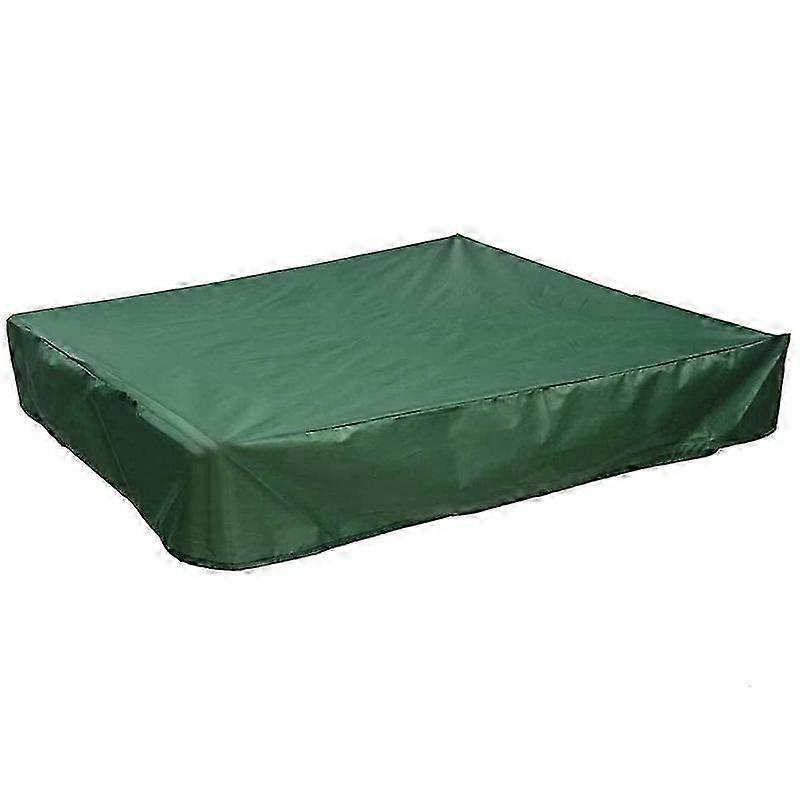 Sandbox Cover, Square Dustproof Sandbox Cover with Drawstring, Waterproof Sandpit Pool Cover, Green, 120 x 120cm