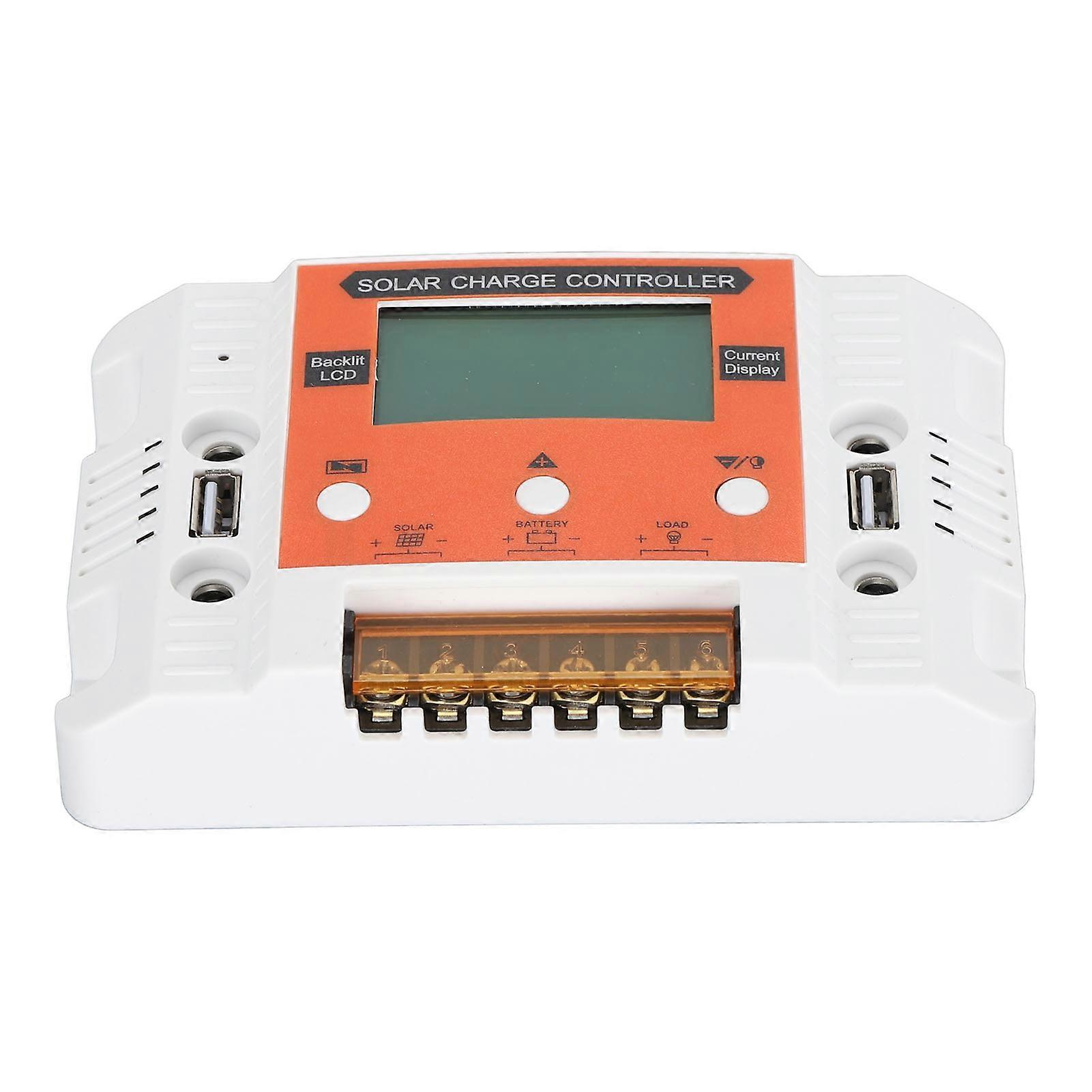 30A Solar Charge Controller 12V/24V LCD Dual USB Output