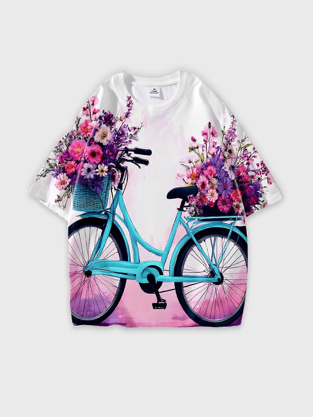 T-Shirt Short Sleeve Round Neck, Summer Casual Loose Graphic Tee, Unisex Pattern V3649
