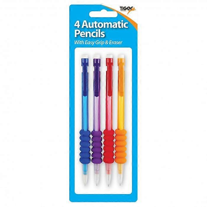 Crayon de papeterie Tiger avec gomme (Pack de 4)