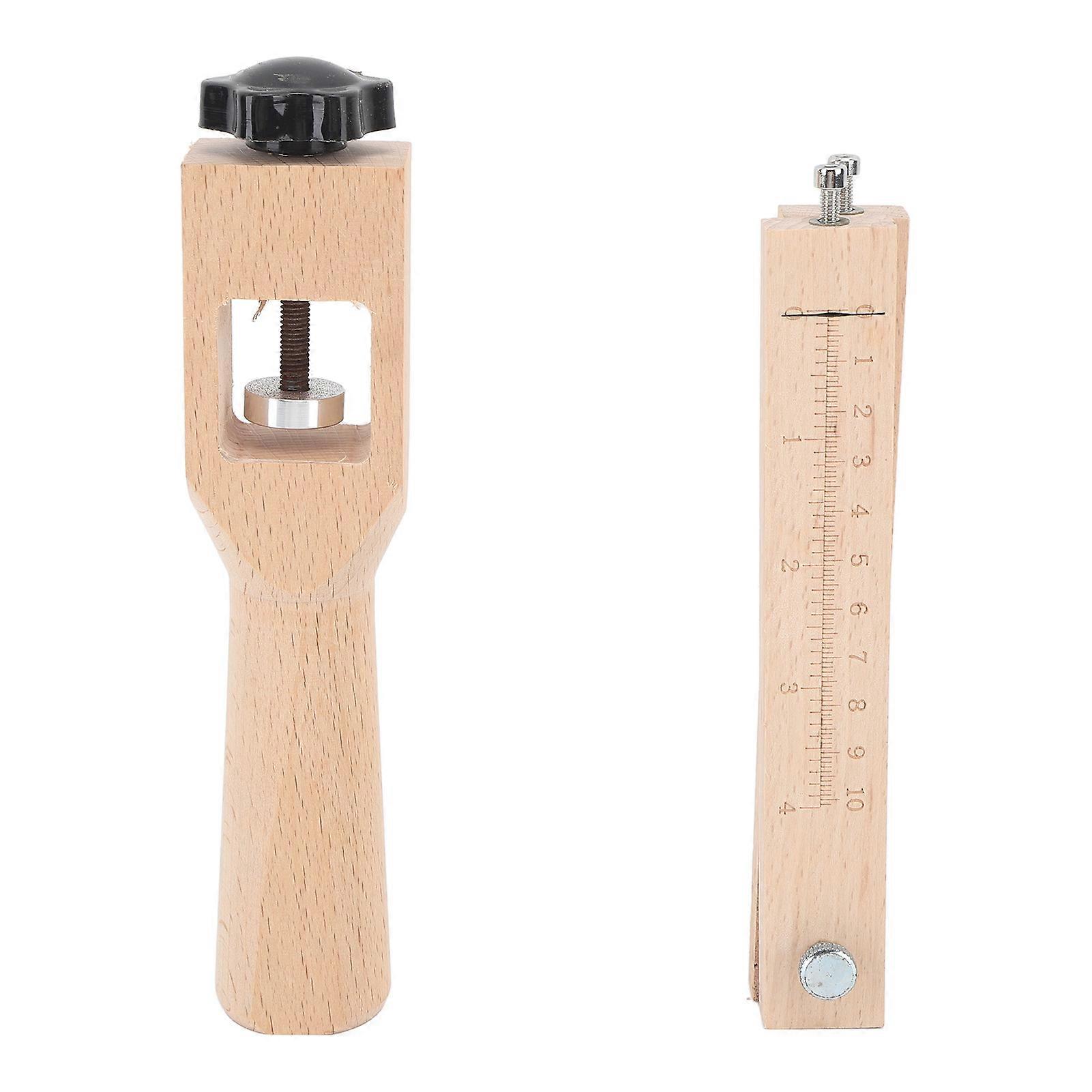 Adjustable Leather Strap Cutter with Clear Scale Peach Wood 383g