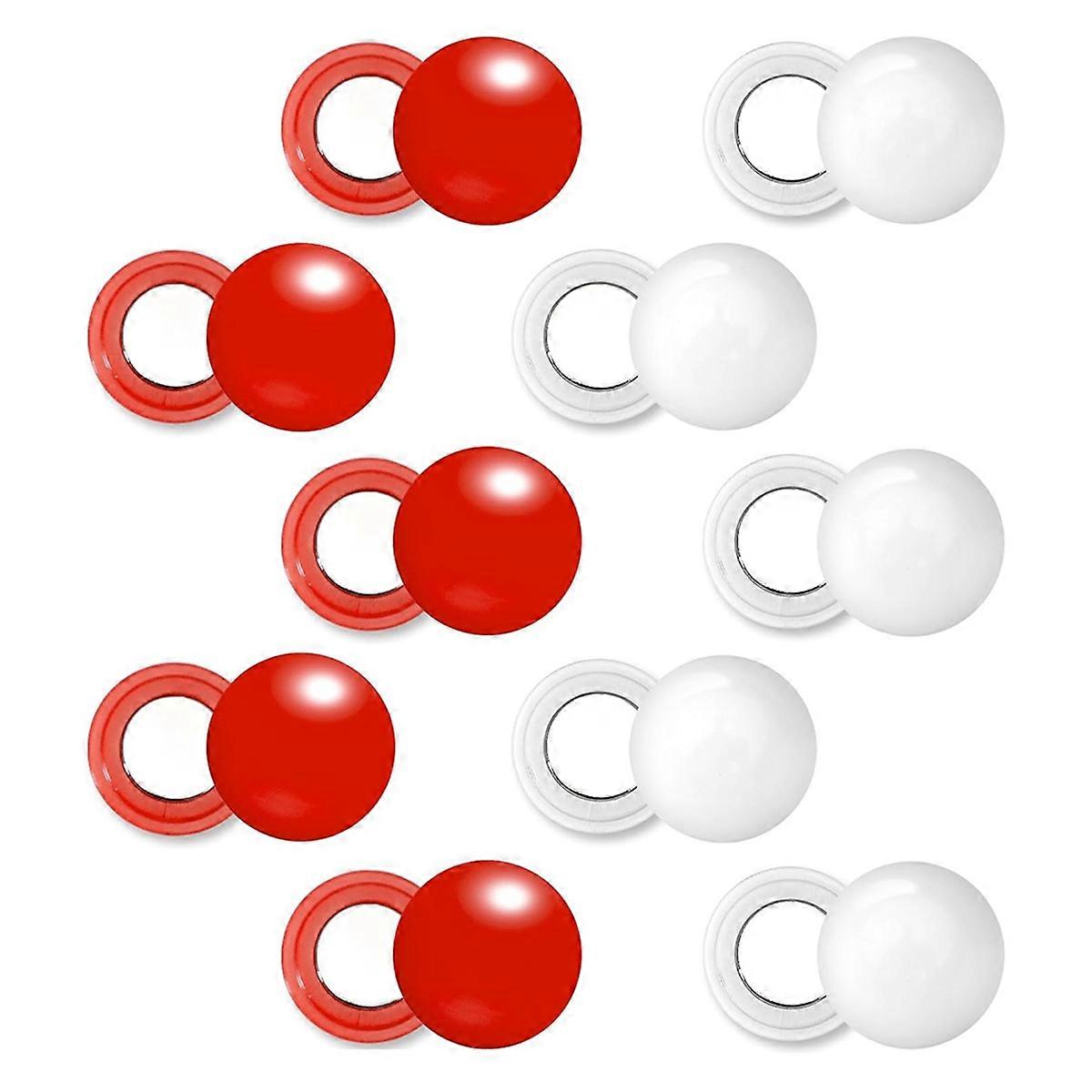 10 Pairs Running Bib Magnets, Magnetic Race Bib Clips Marathon Bib Clips Running Bib Buckles Bib Fasteners White & Red