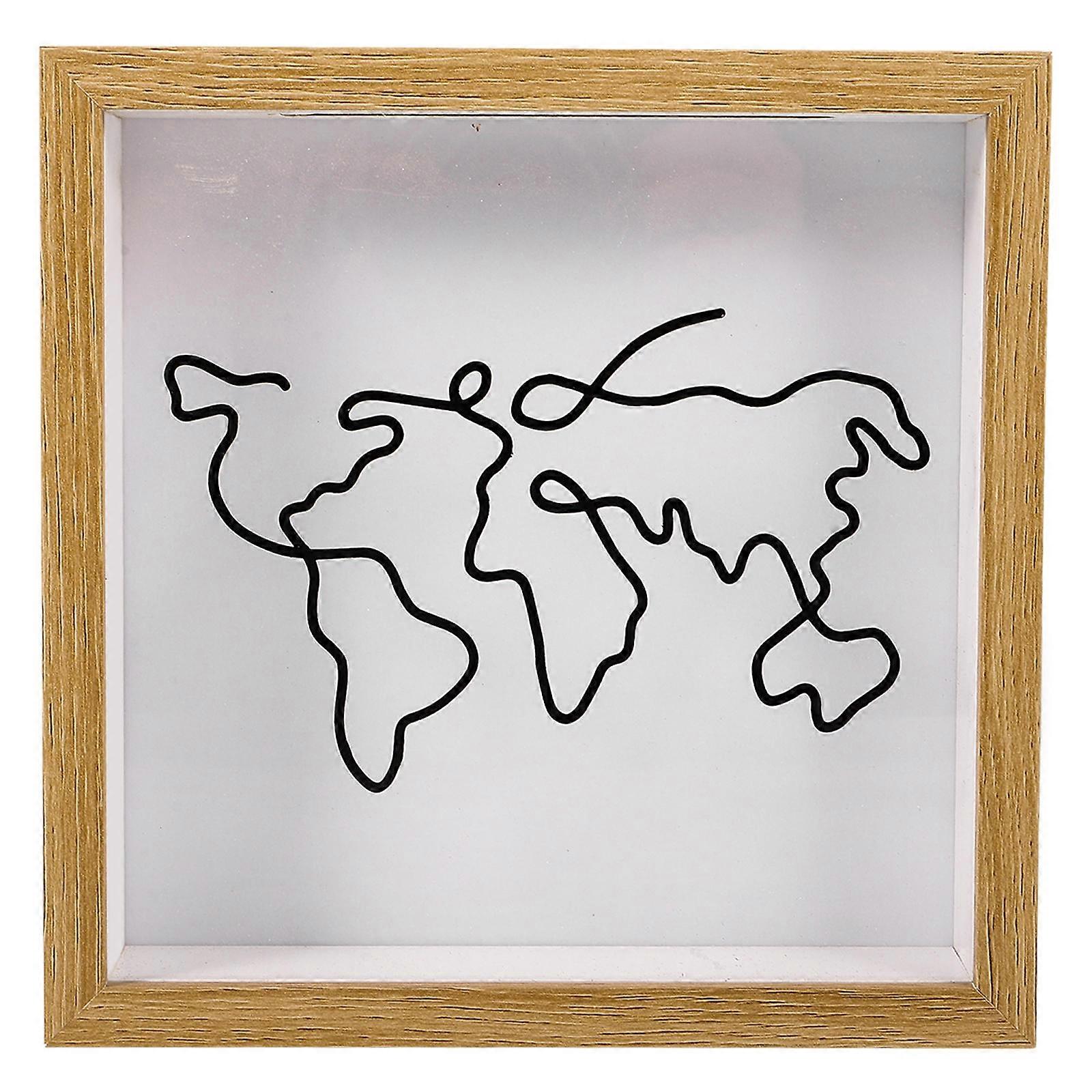 Tabletop Wood Photo Frame Display Photo Frame Travel Memories Square Shape 20.00X20.00X4.50CM Ticket Storage 1Pcs