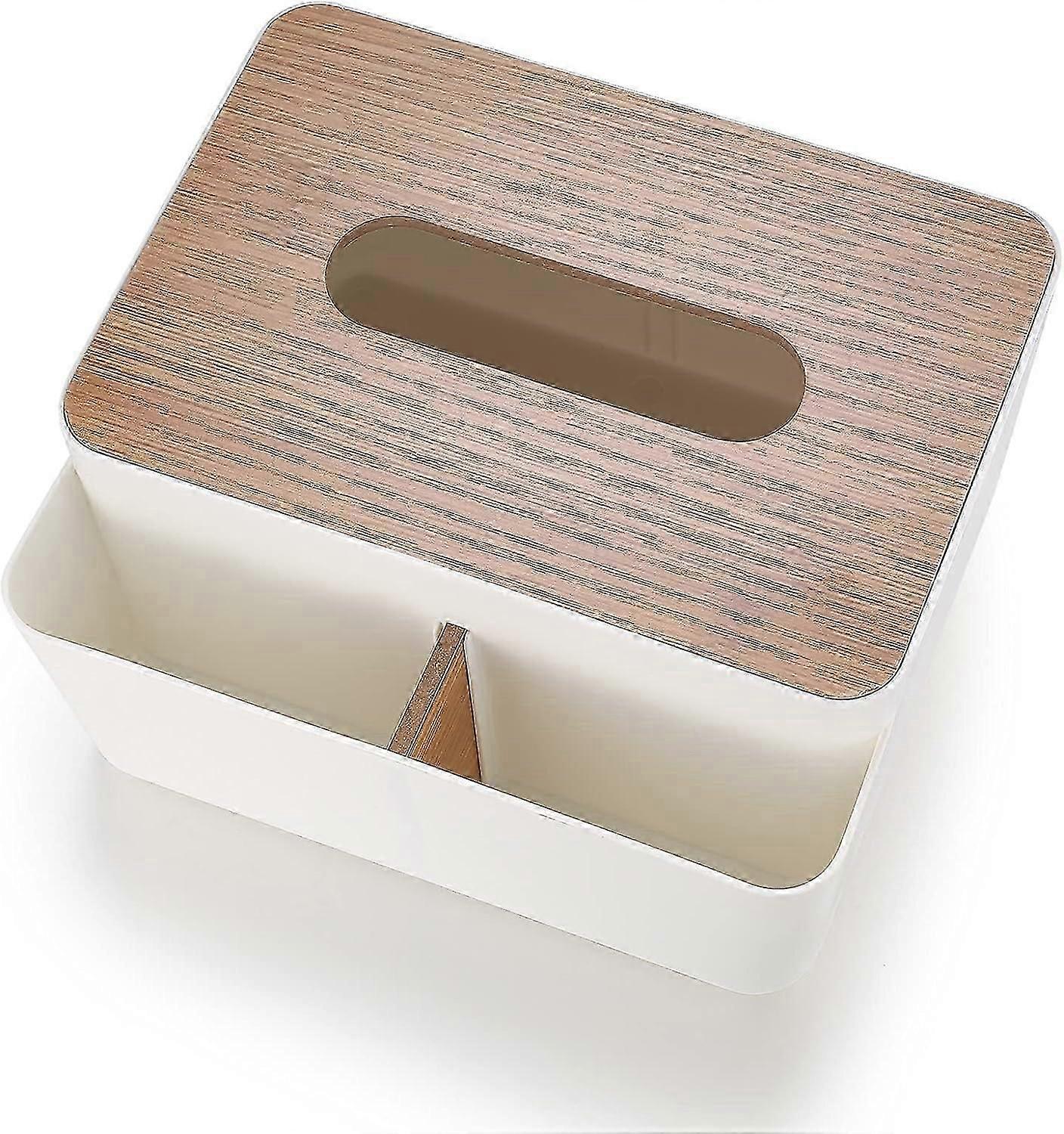 Tissue Dispenser Desktop Storage Box Rectangle Storage Box Tissue Storage Holder for Pen Pencil Remo