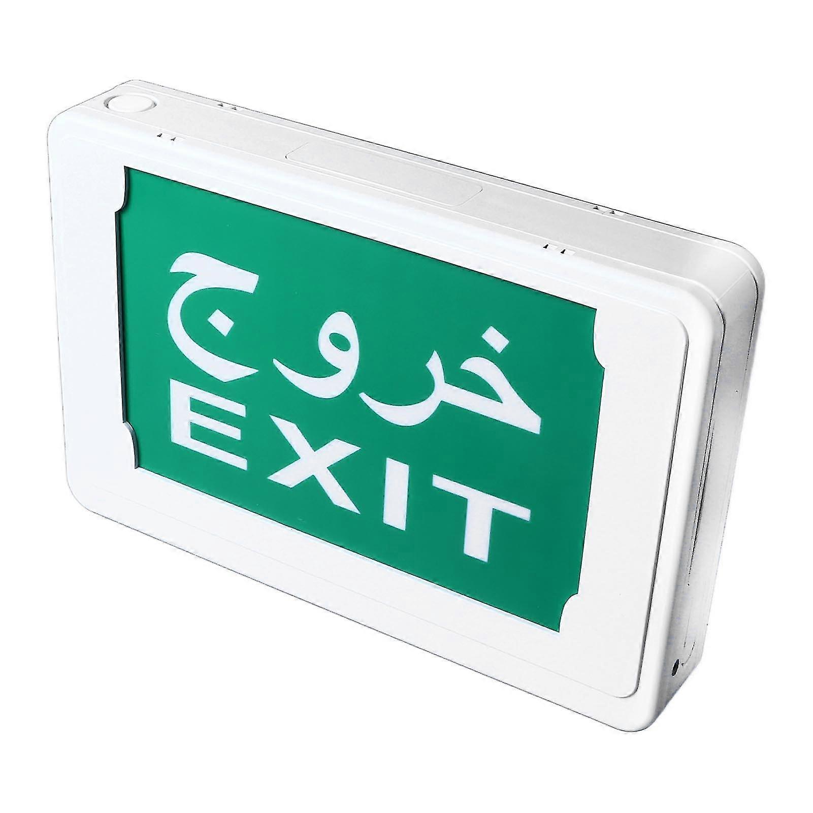 2025 Green LED Exit Indicator Light Wall Mount 3W 1000mAh Battery