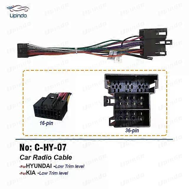 Car Radio Cable 16pin Power Wire Harness Adapter Suitable for Hyundai Elantra Accent Azera i10 i20 i30 ix55 Tucson KIA Carens Picanto